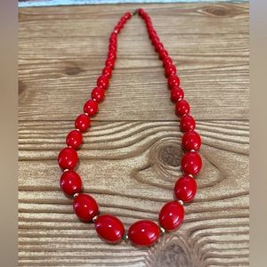 Monet  Bead Neckless Red and Gold